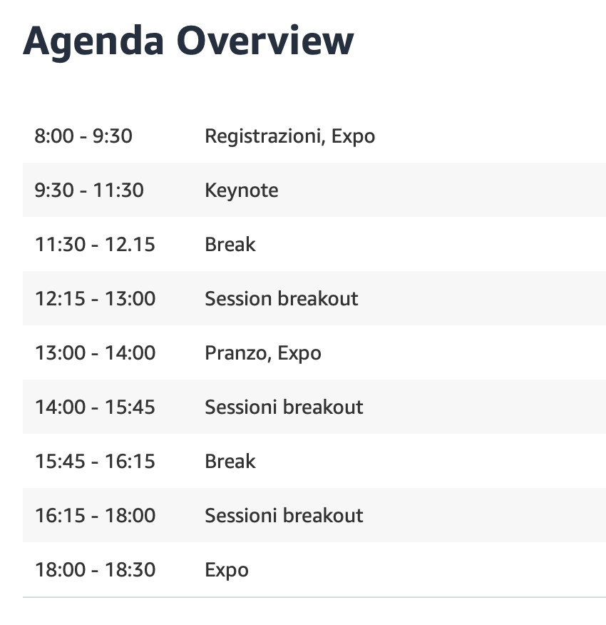 Agenda aws